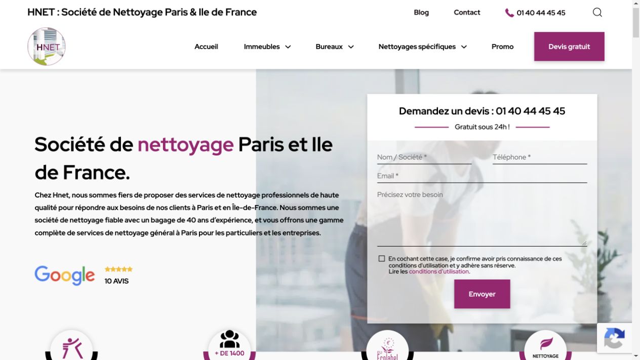 Capture du site de HNET
