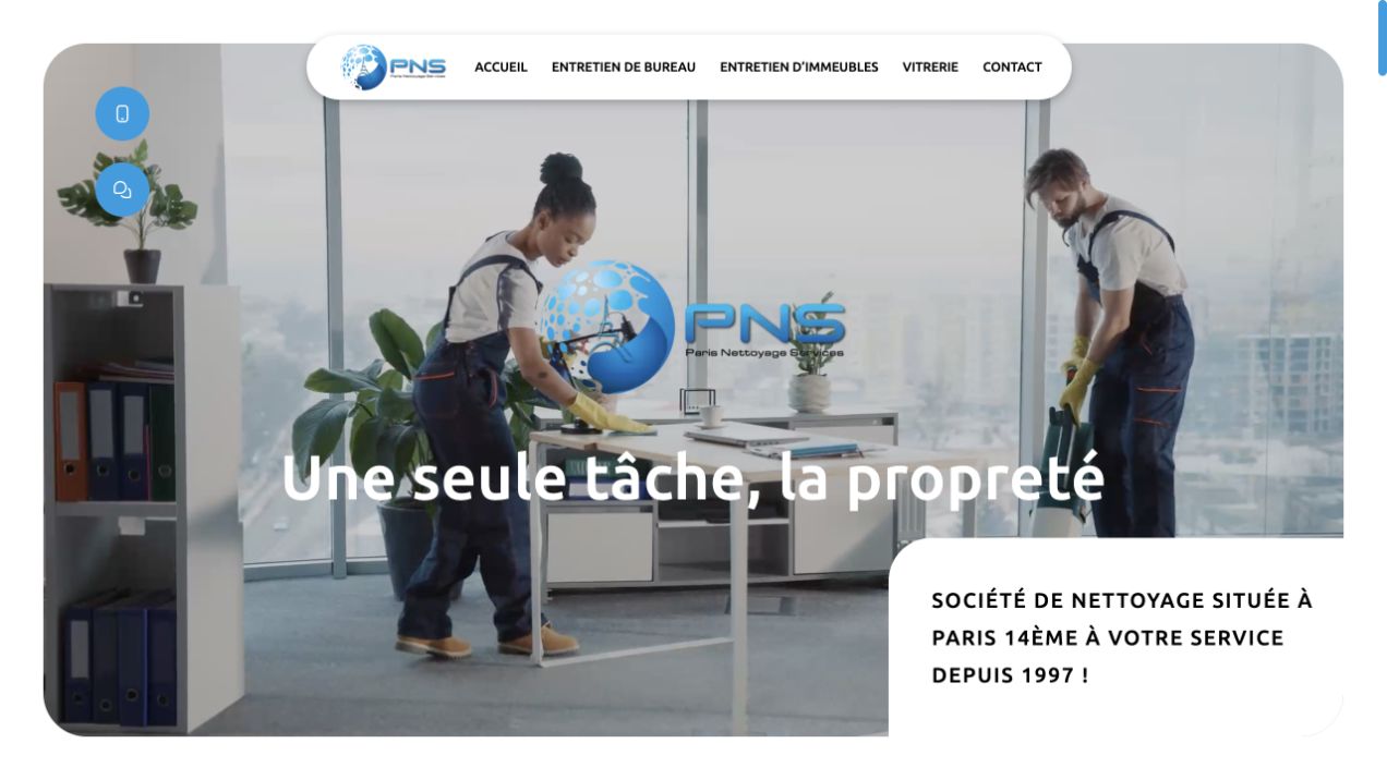 Capture du site de Paris Nettoyage Services