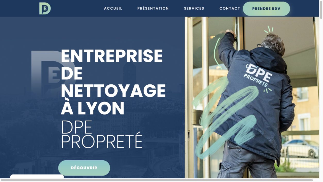 Capture du site de DPE Propreté