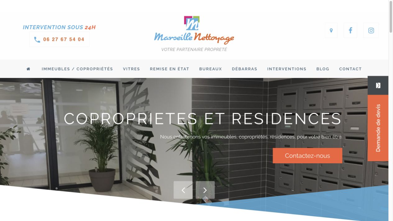 Capture du site de Marseille Nettoyage