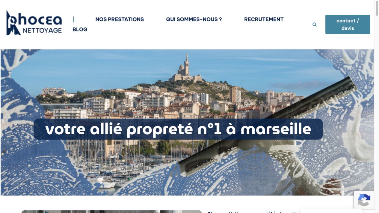 Capture du site de Phocea Nettoyage