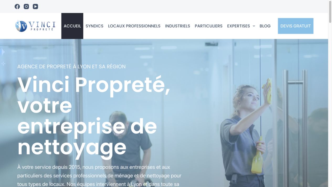 Capture du site de Vinci Propreté