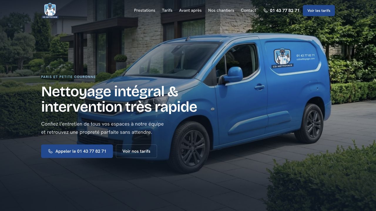 Capture du site de CD Nettoyage