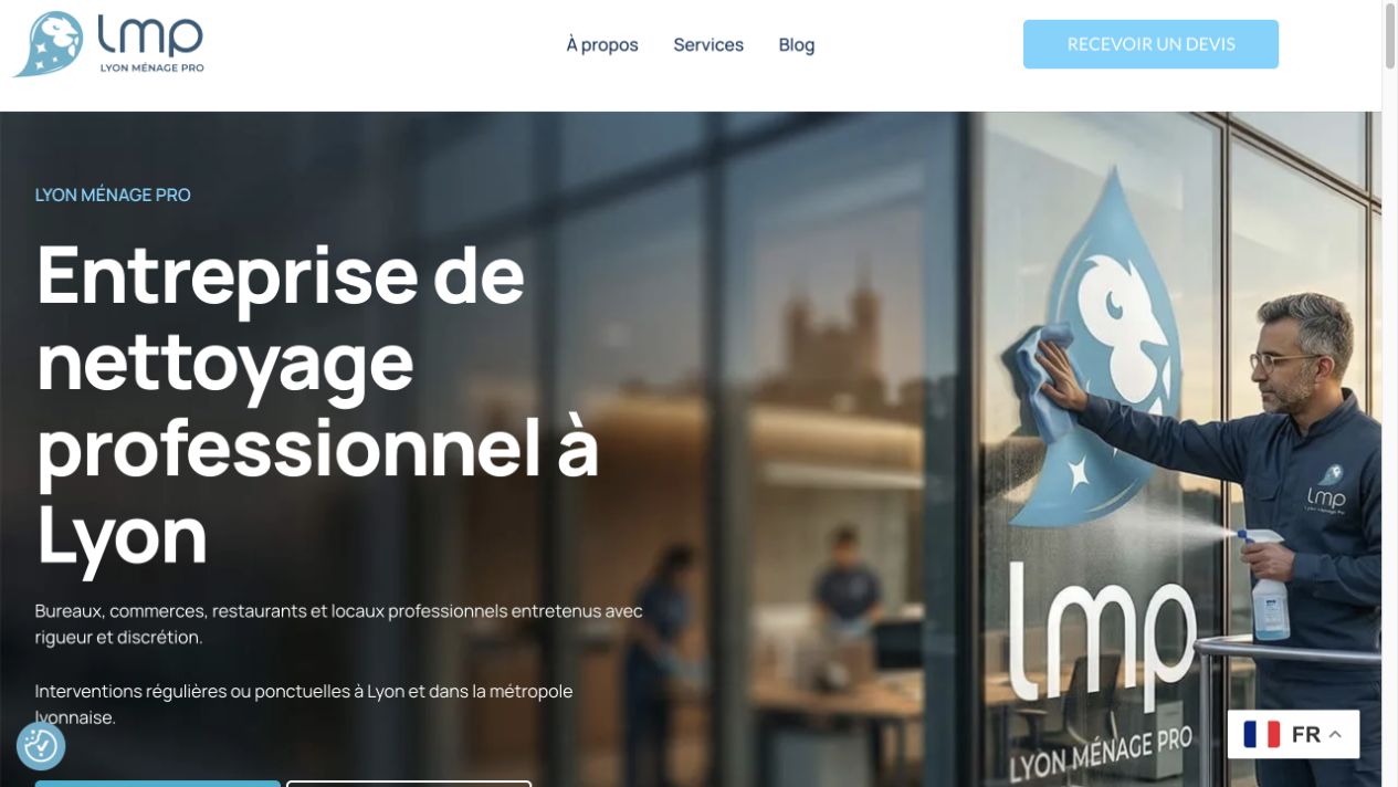 Capture du site de Lyon Ménage Pro