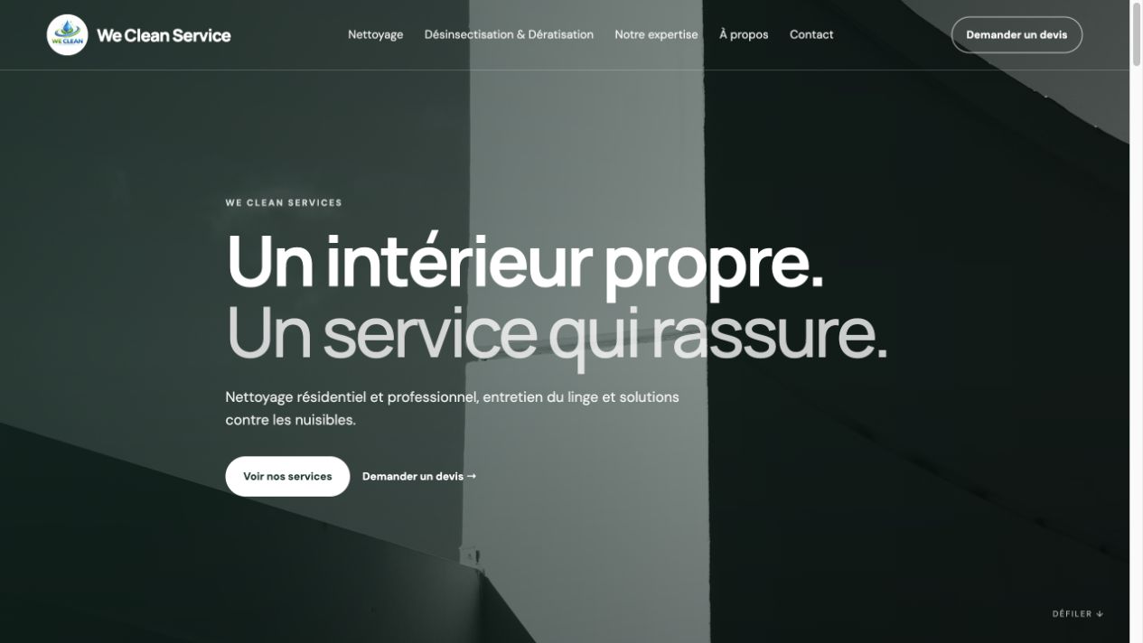 Capture du site de We Clean Services